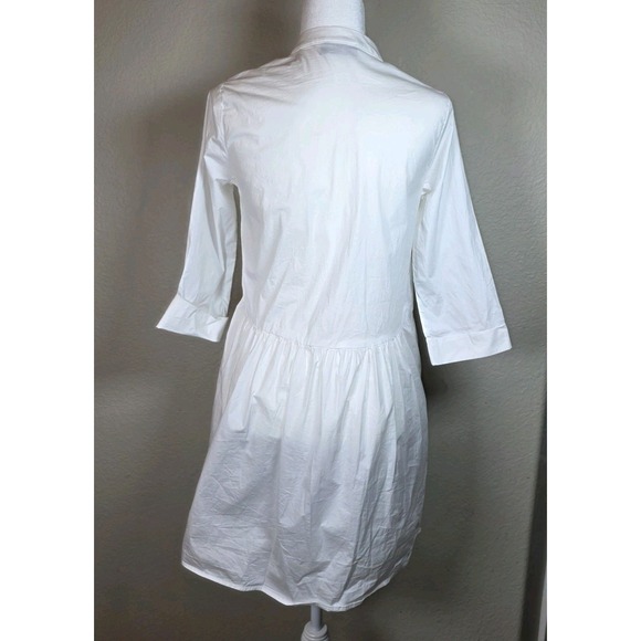 Tuckernuck Women's White Cotton Poplin Royal Shirt Dress Mini Length size M - Picture 5 of 12